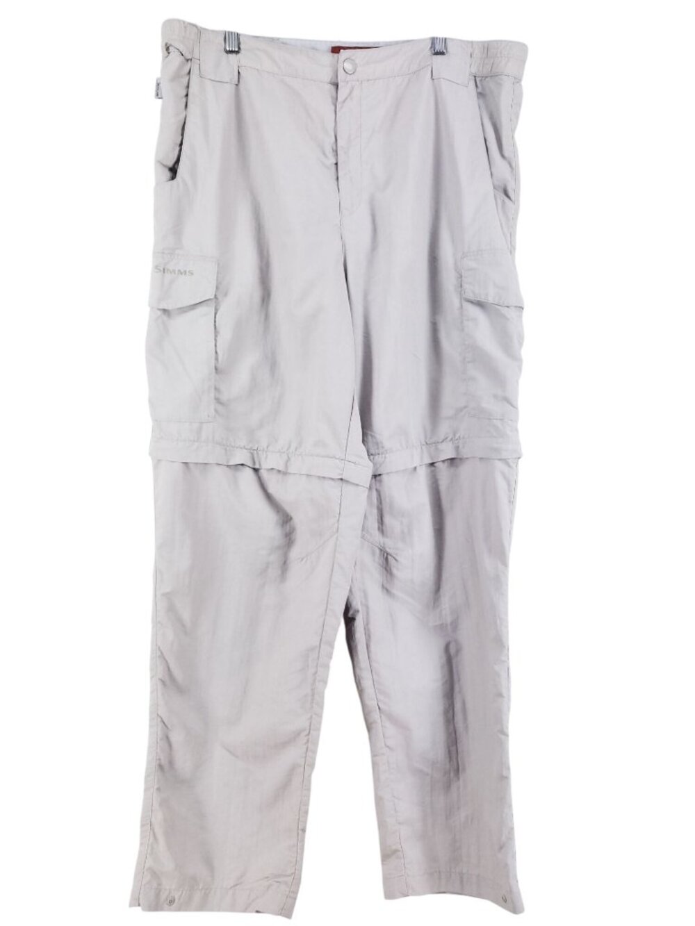 Simms Convertible Cargo Fishing Pants Mens Large 38 Tan Nylon Lightweight